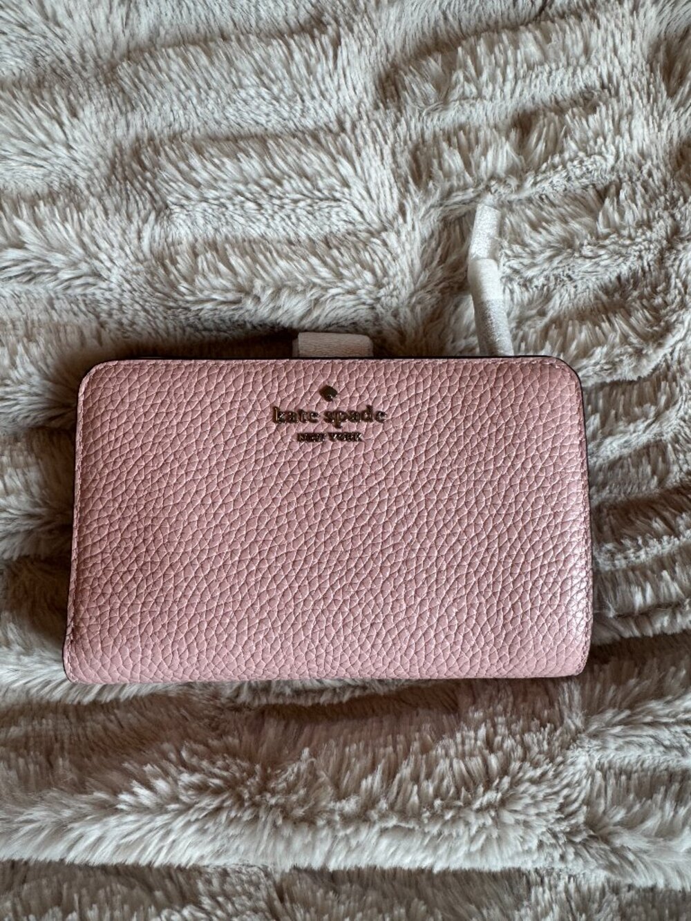 NWOT Kate Spade Pebbled Leather Bifold Wallet in Pink
